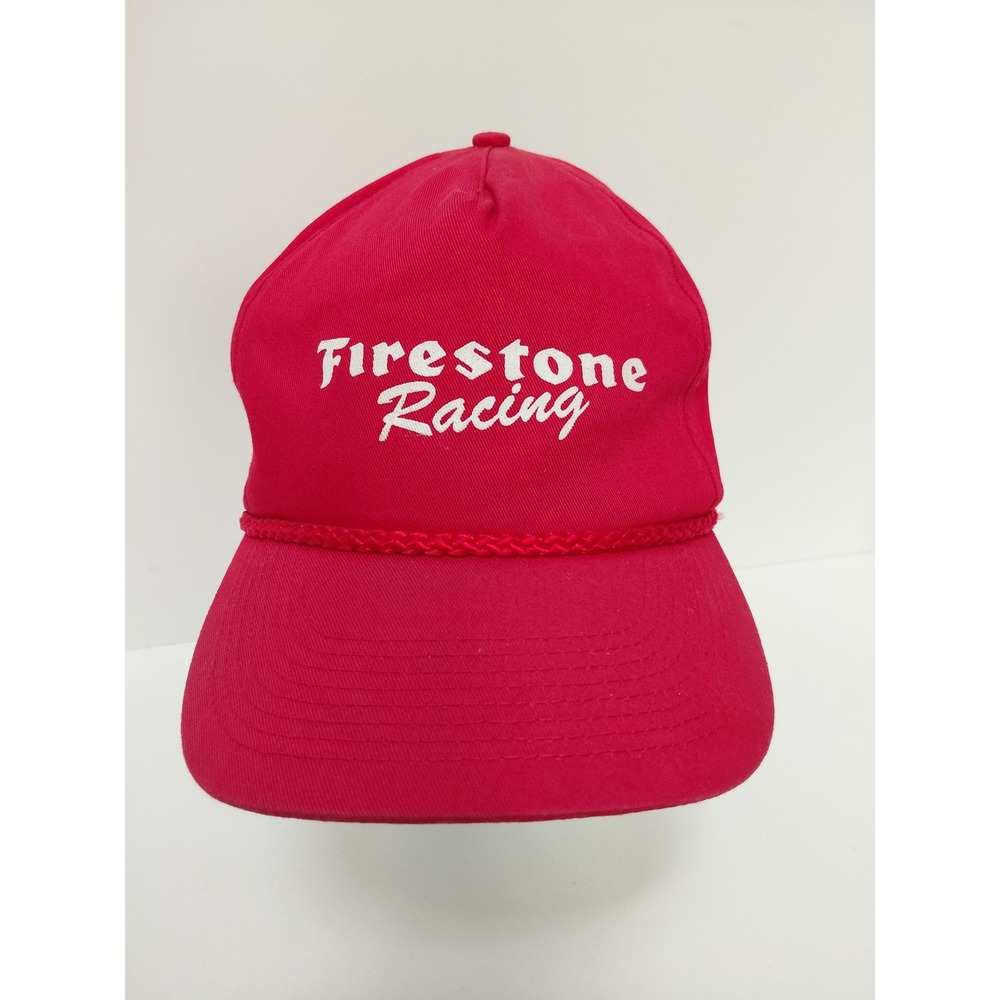 Firestone Racing Vintage Red Rope Snapback Hat American Flag Patch Mens Cap OSFA